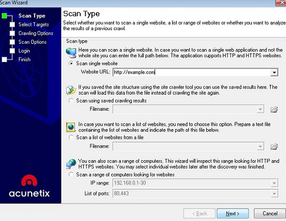 acunetix web security scanner