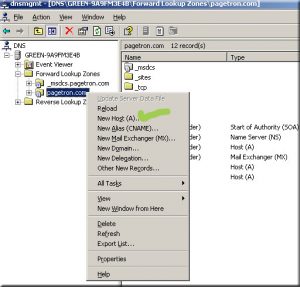 adding host record in dns