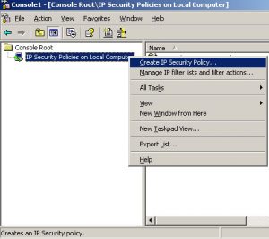 creating IP security policy