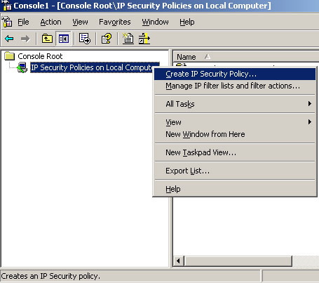 creating IP security policy