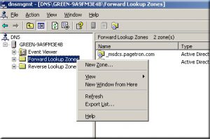 forward lookup zone