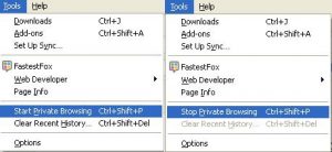 enable private browsing in firefox