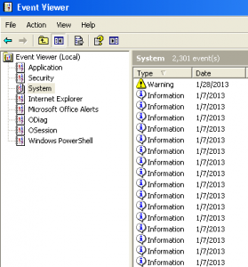 check event viewer