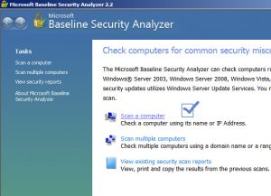 using microsoft baseline security analyzer