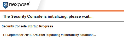 nexpose security console starting