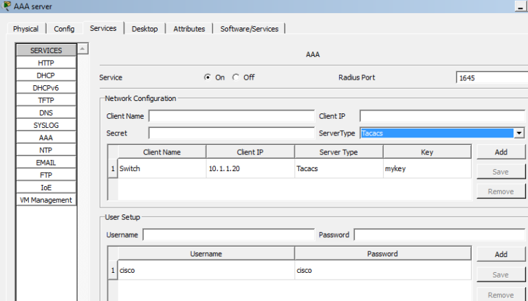 How to Configure AAA (TACACS+) on Packet Tracer for User Authentication ...