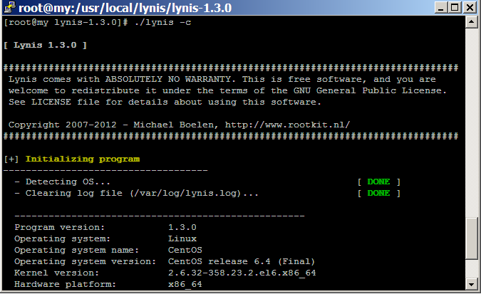 linux audito with lynis
