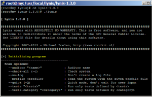 lynis command for scan options