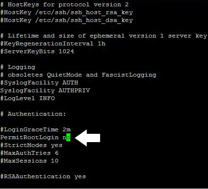 ssh root login disable i