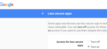 turn on access for less secure apps in gmail